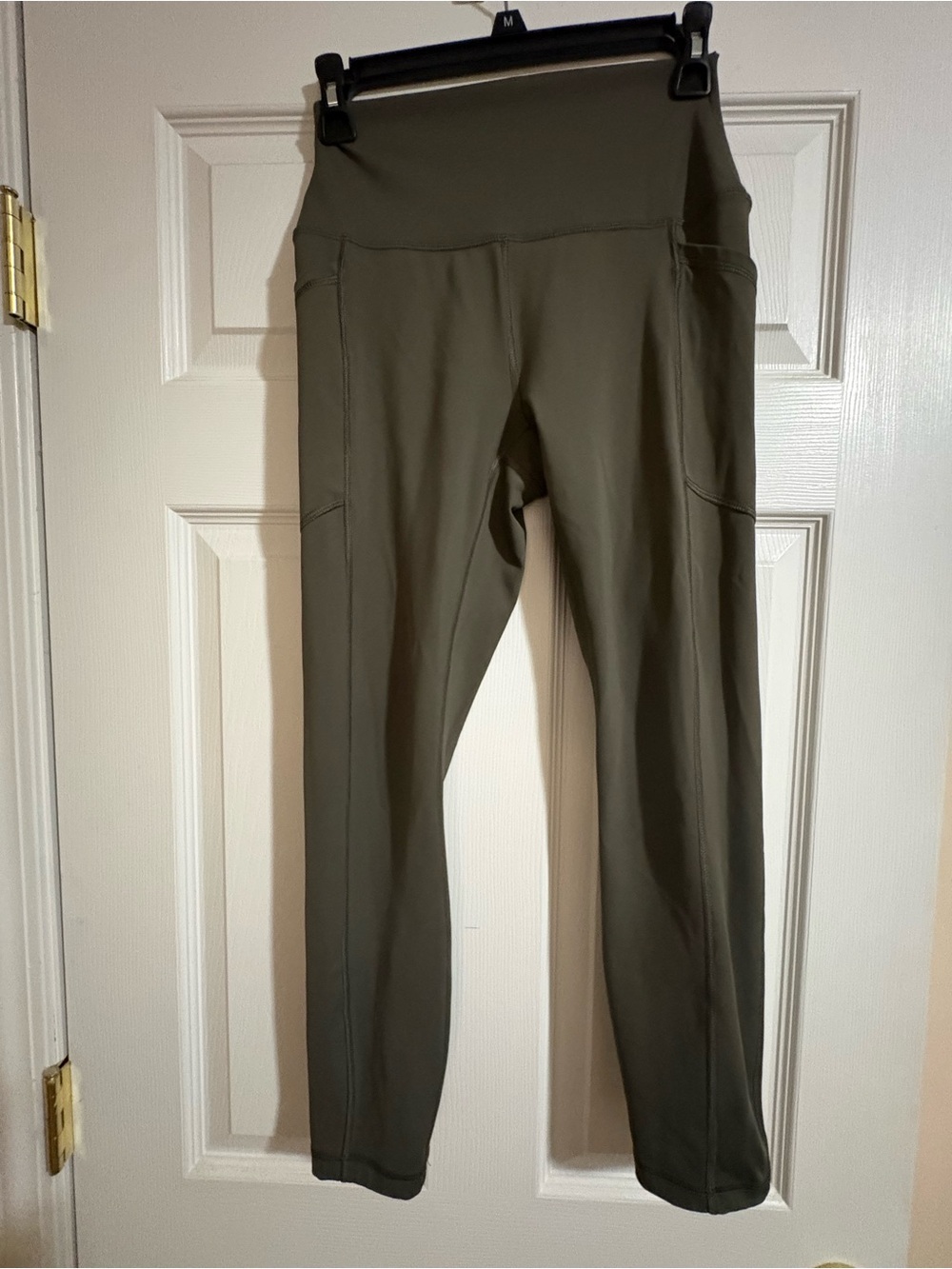 RBX Olive Green High-Rise Leggings with Side Pockets